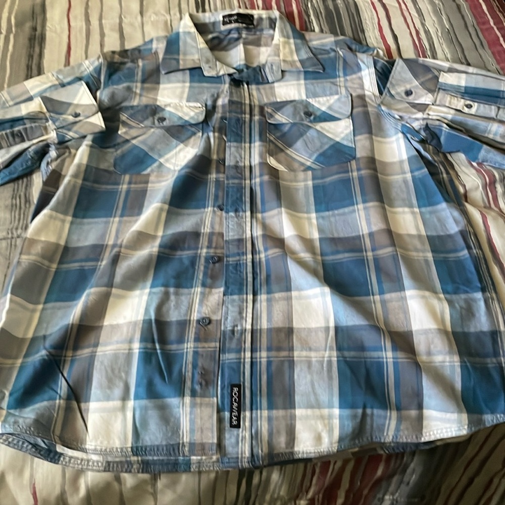 Blue Rocawear button down shirt